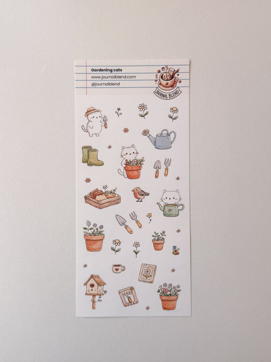 Stickersheet - Gardening Cats