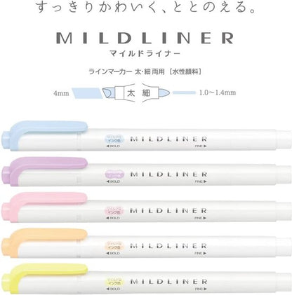 Zebra Mildliner - Pastel Colors (5-Pack)