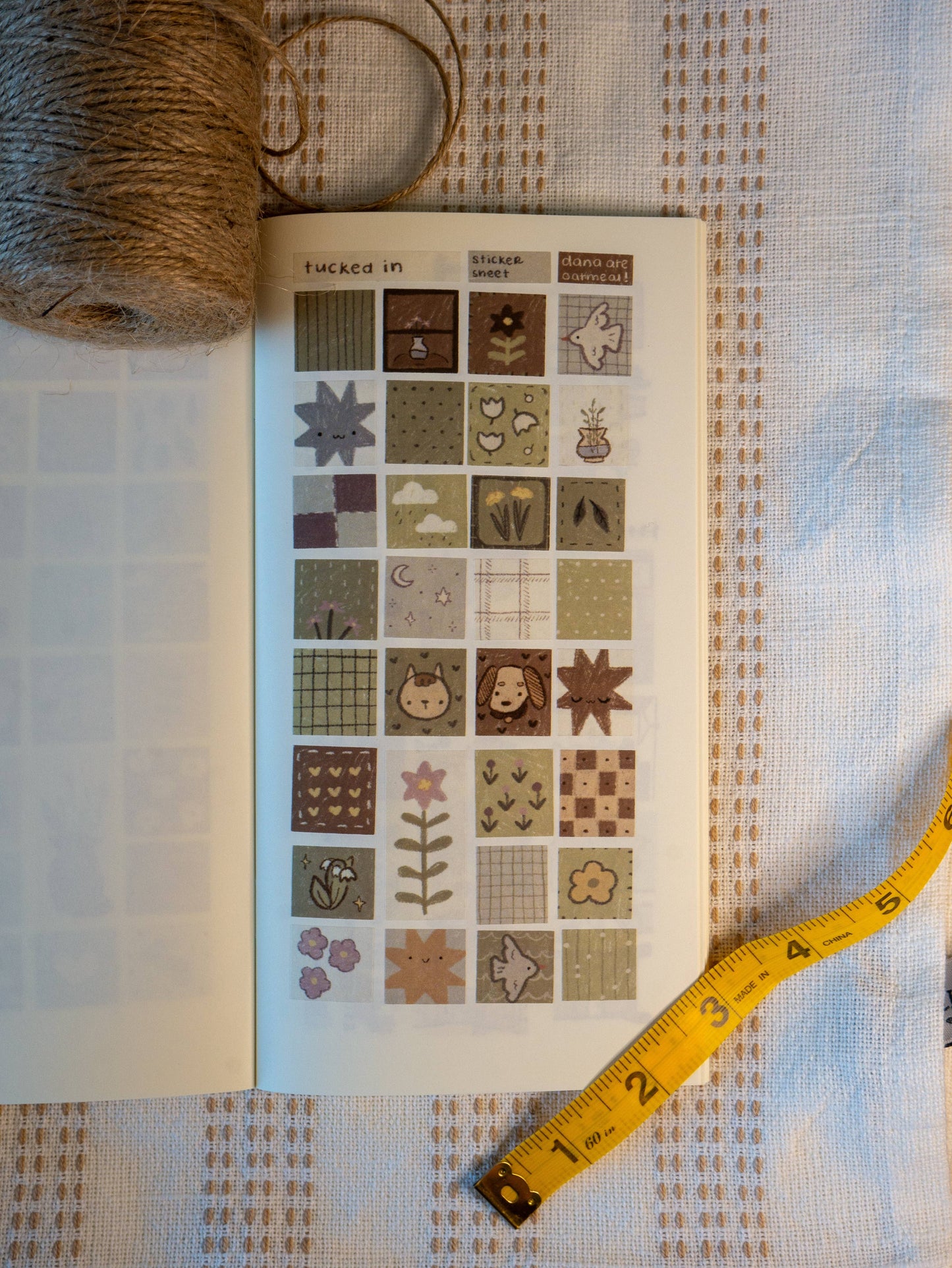 Dana ate oatmeal - Tucked in - washi sticker sheet
