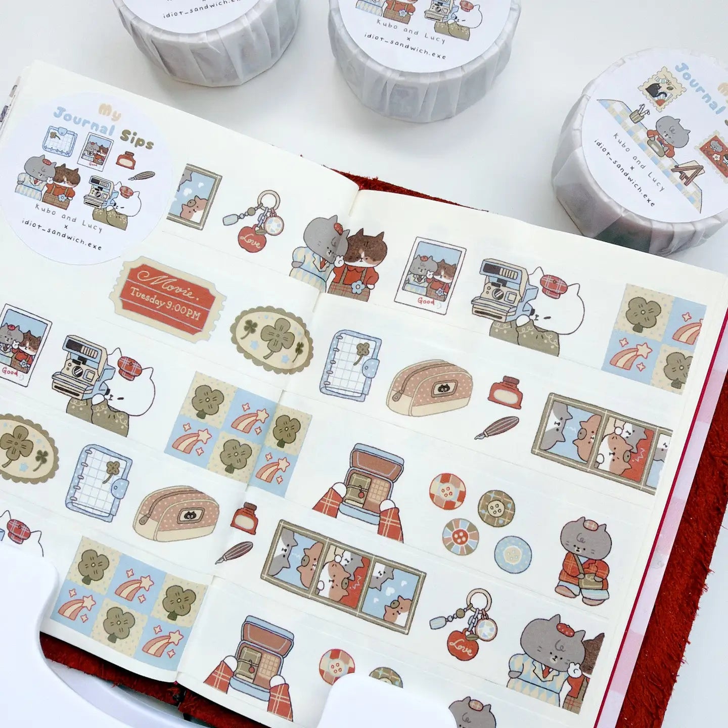 Kubo and Lucy x Idiot Sandwich - My journal Sips V.2 - polaroid - washi tape