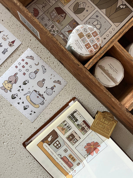 Dana ate oatmeal - washi stickersheet - Bunny