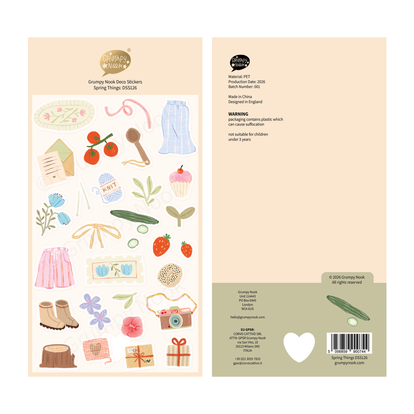 Grumpy Nook - Stickersheet - Spring Things