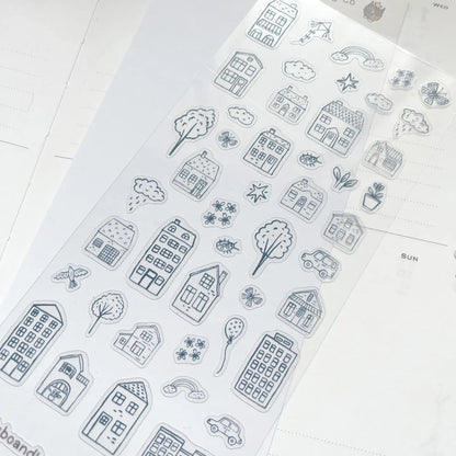 Kubo and Lucy - Doodle Houses - Sticker sheet