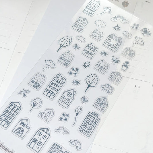 Kubo and Lucy - Doodle Houses - Sticker sheet
