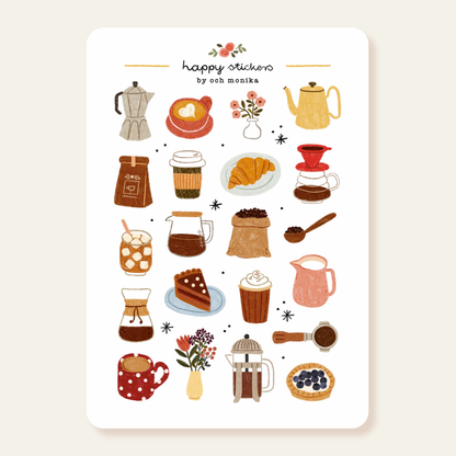 Koffietijd - Stickervel | Café Boutique Papierwaren