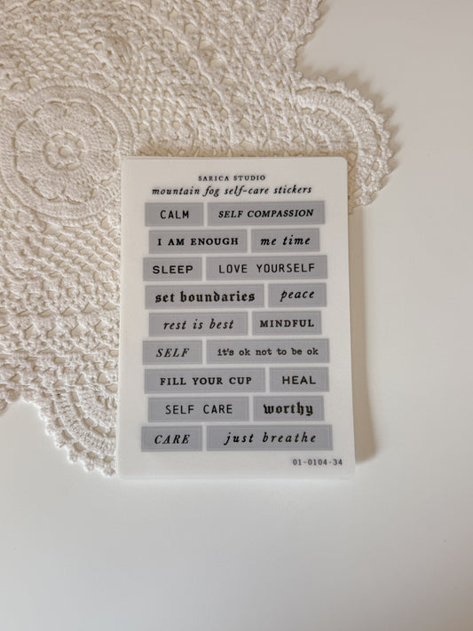 Sarica Studio - Mountain fog self-care stickers