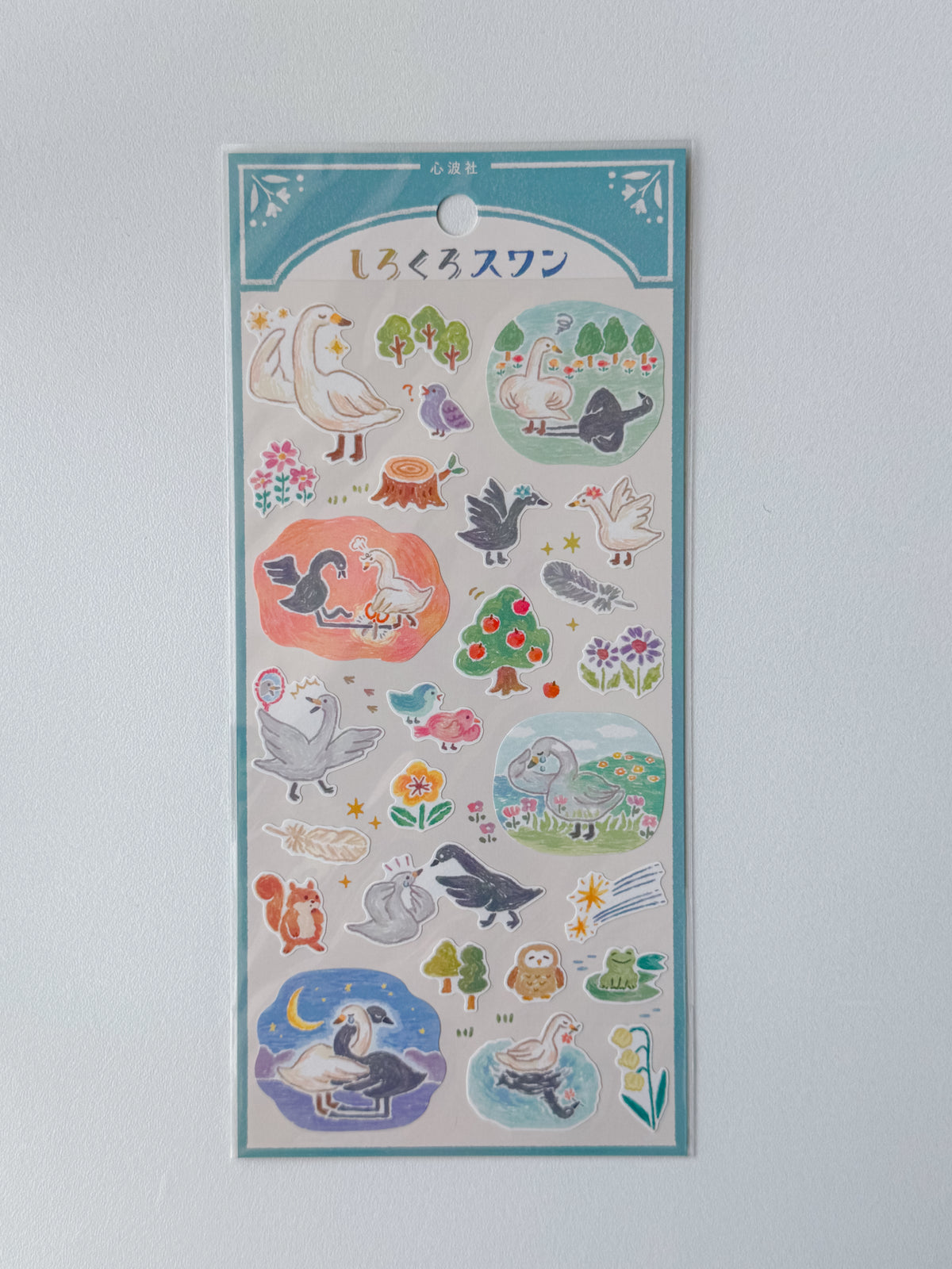 82291 - Mind Wave - sticker sheet - White and black swan