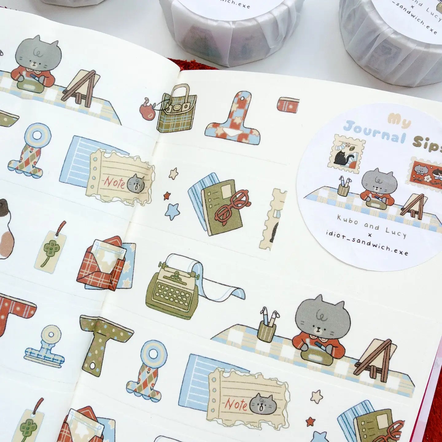 Kubo and Lucy x Idiot Sandwich - My journal Sips V.3 - Stationery - washi tape