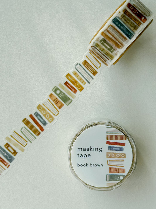 95309 - Mind Wave Die-cut Washi Tape – book Brown