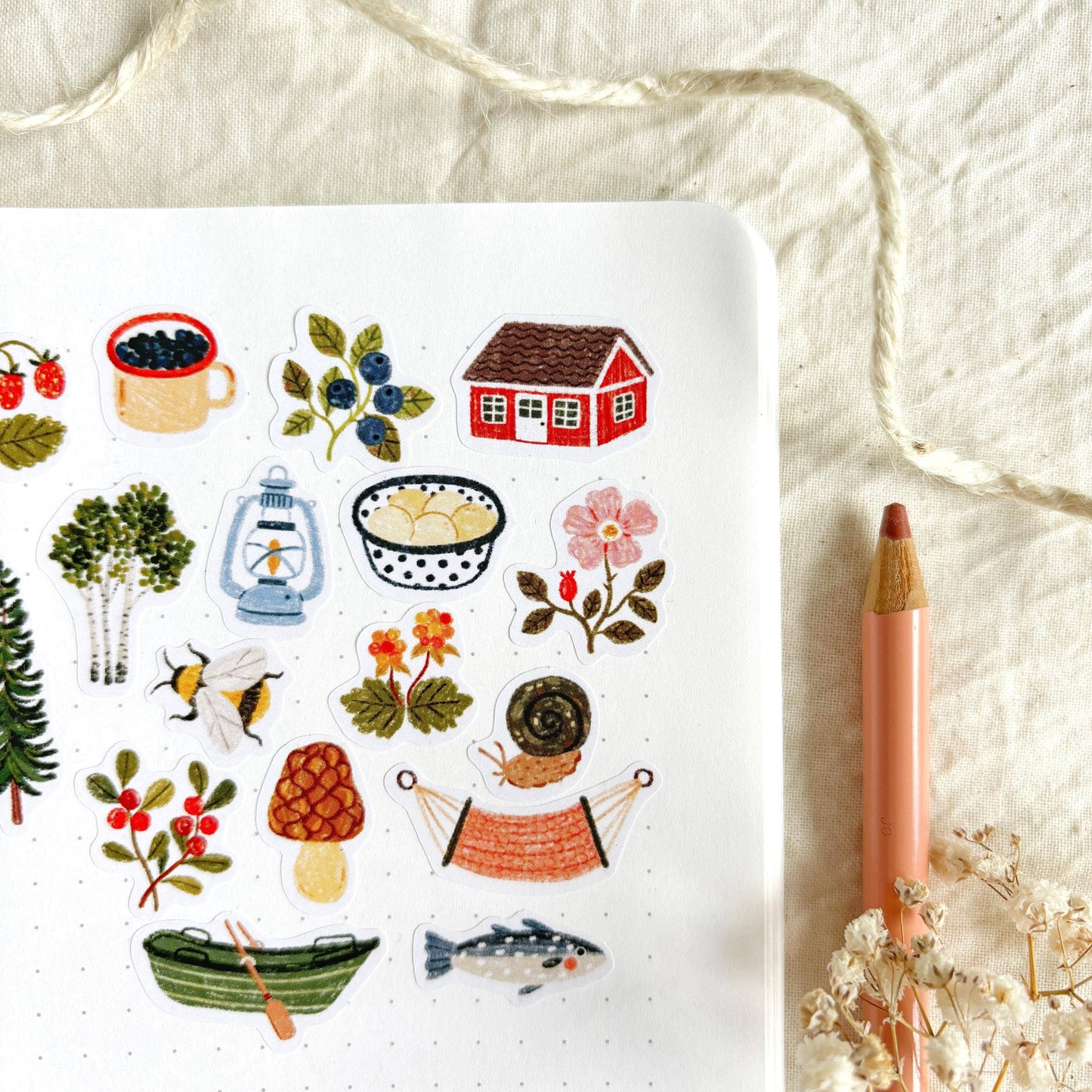 Zomerhuisje - Stickervel | Zomervakantiedecoratie