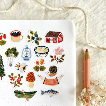 Zomerhuisje - Stickervel | Zomervakantiedecoratie