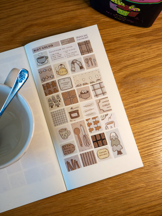 Dana ate oatmeal - washi stickersheet - hot chocolate