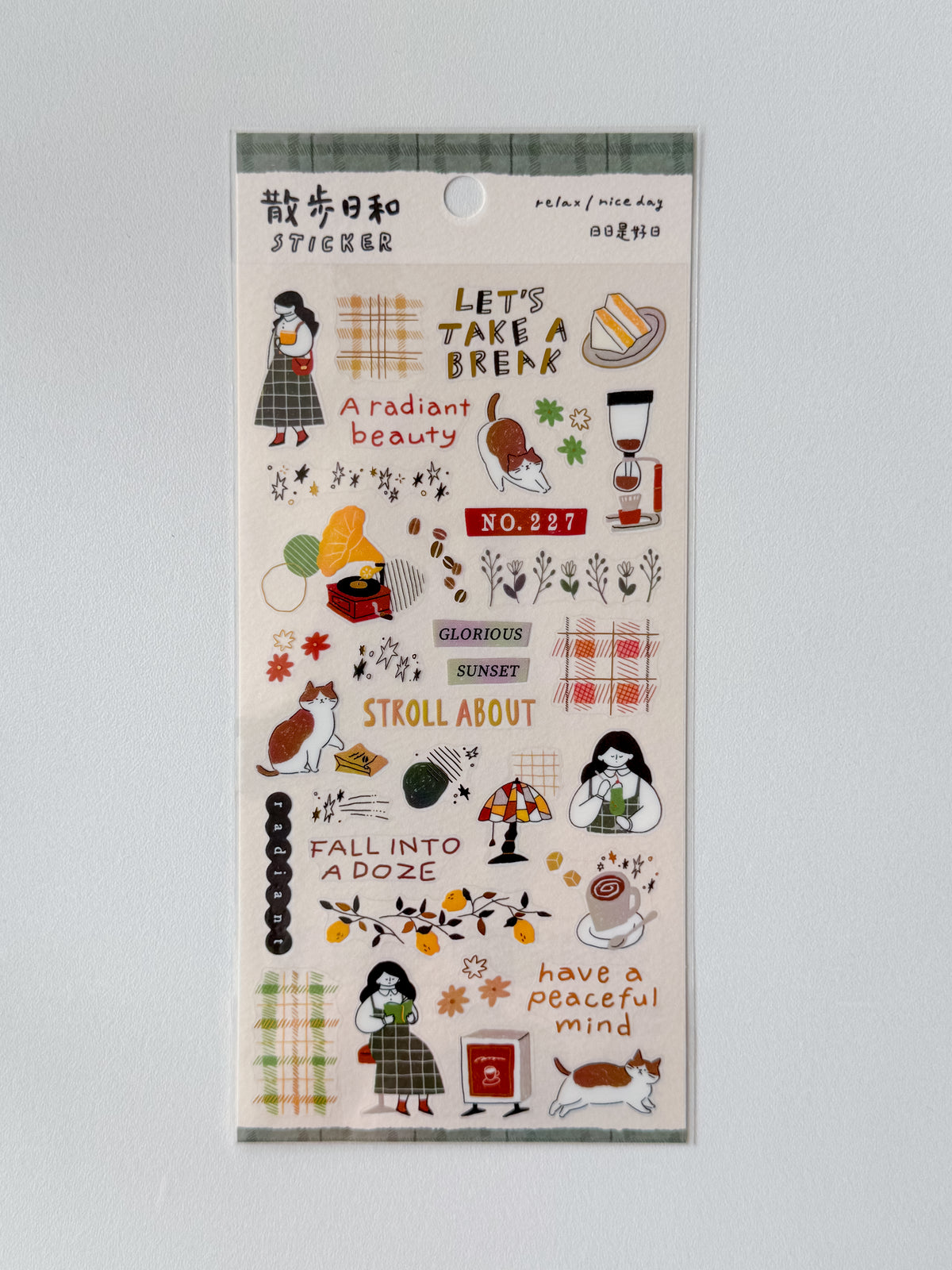82382 - Mind Wave - sticker sheet - relax / nice day - going to the coffee shop