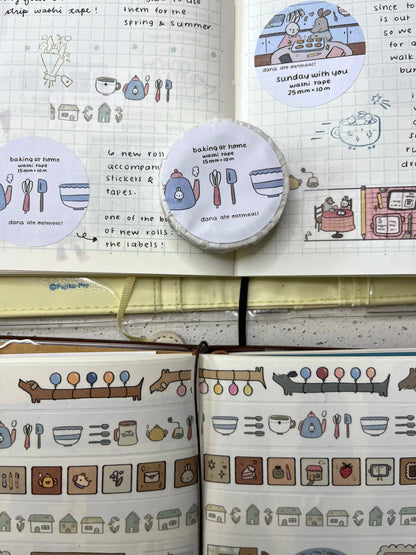 Dana ate oatmeal - home baking - washi tape