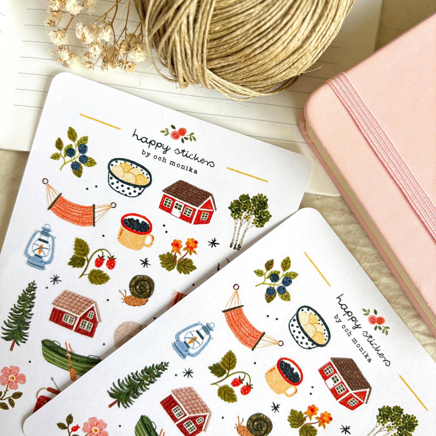 Zomerhuisje - Stickervel | Zomervakantiedecoratie