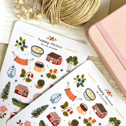 Zomerhuisje - Stickervel | Zomervakantiedecoratie