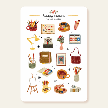 Kunstenaarshoek - Stickervel | Gezellig Creatief Cadeau