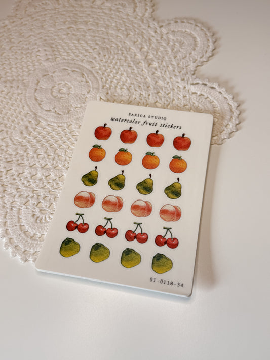 Sarica Studio - Watercolor fruit stickers