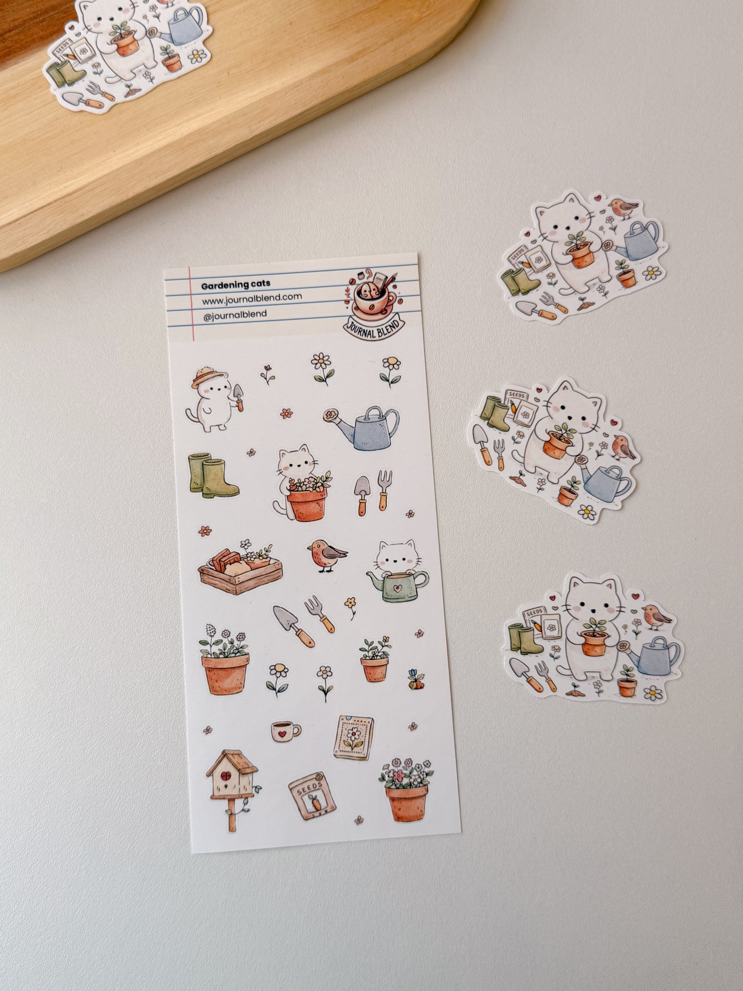 Stickersheet - Gardening Cats