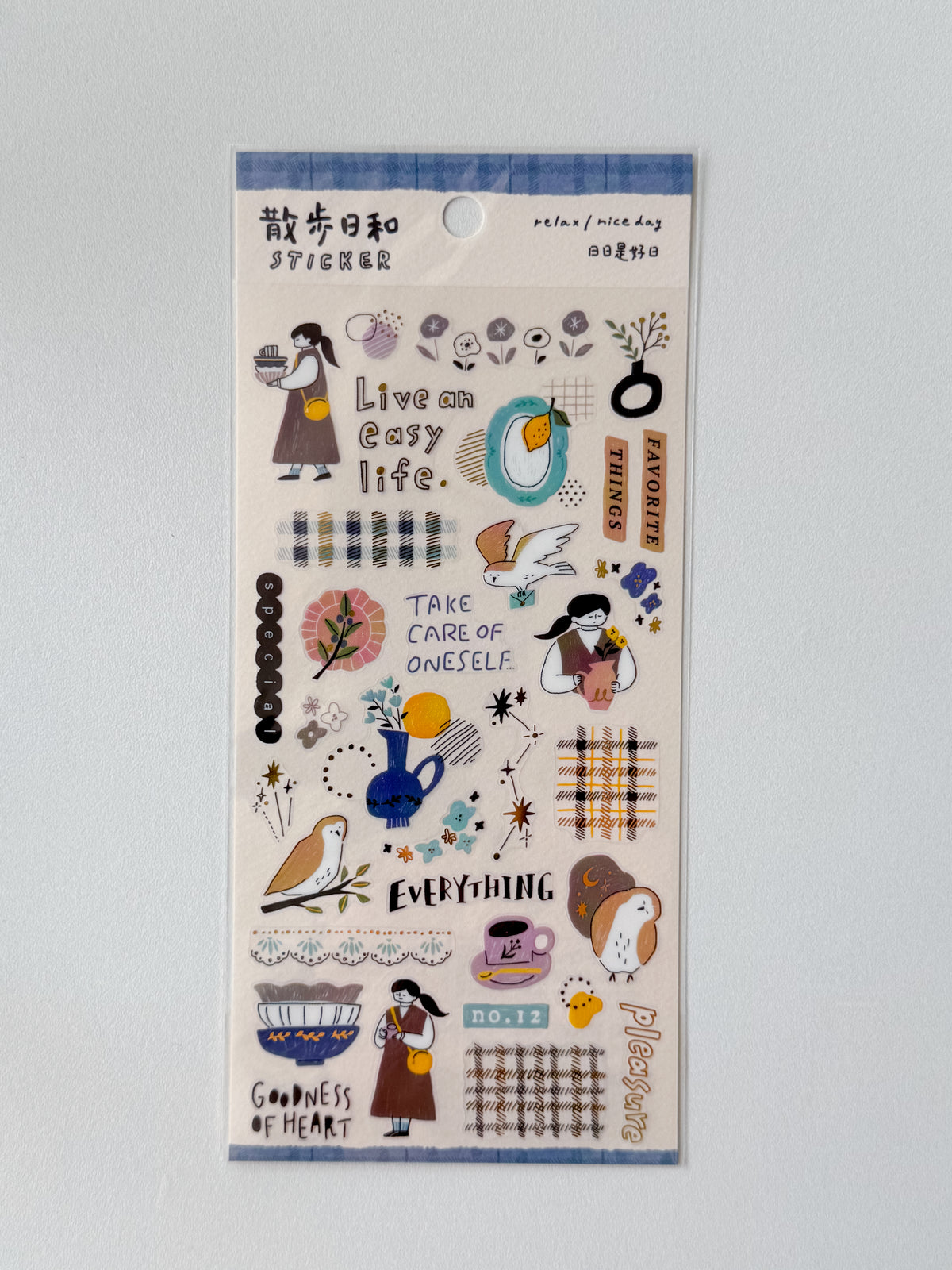 82385 - Mind Wave - sticker sheet - relax / nice day - going to utsuwa-ya