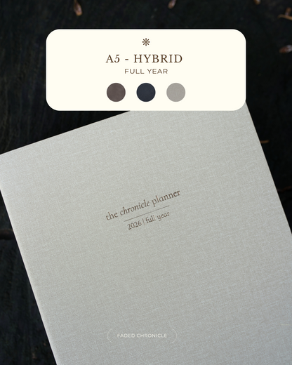 [PRE-ORDER] Faded Chronicle 2026 A5 Planner – Hybrid Full Year