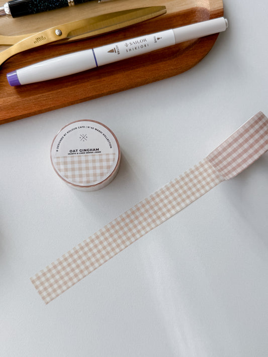 Kolour Cafe - Washi tape - Oat gingham