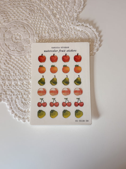 Sarica Studio - Watercolor fruit stickers