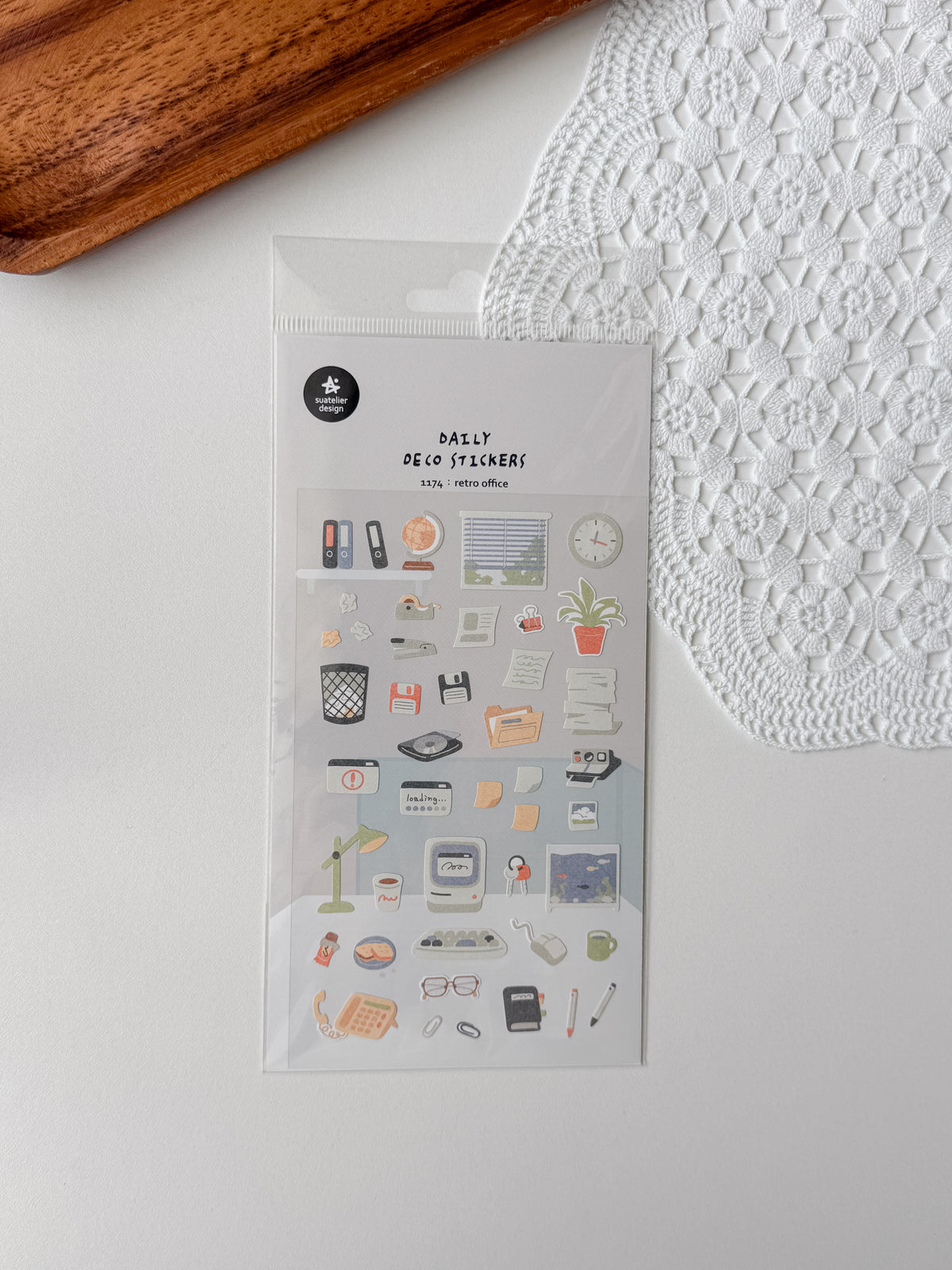 1174 - retro office - stickersheet