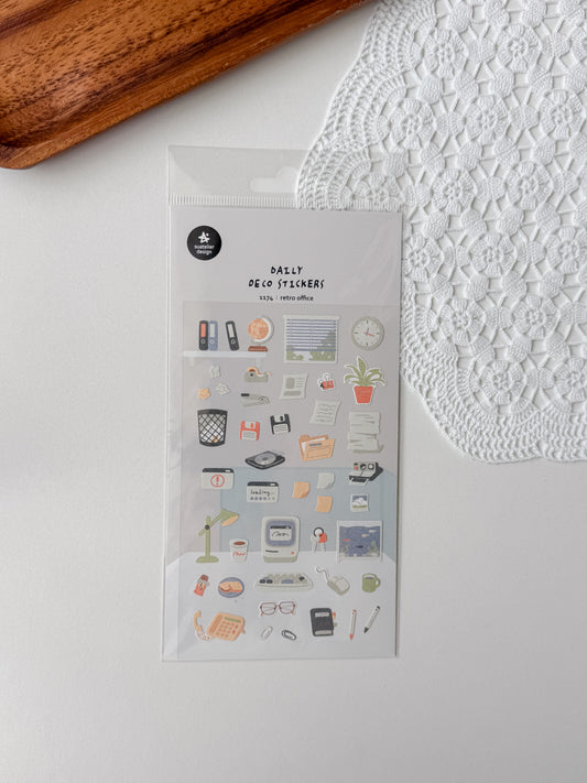 1174 - retro office - stickersheet