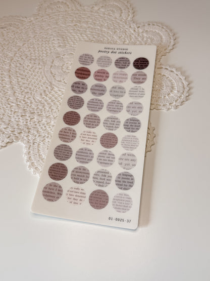 Sarica Studio - Poetry dot stickers