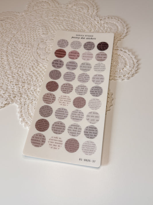 Sarica Studio - Poetry dot stickers