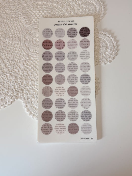 Sarica Studio - Poetry dot stickers