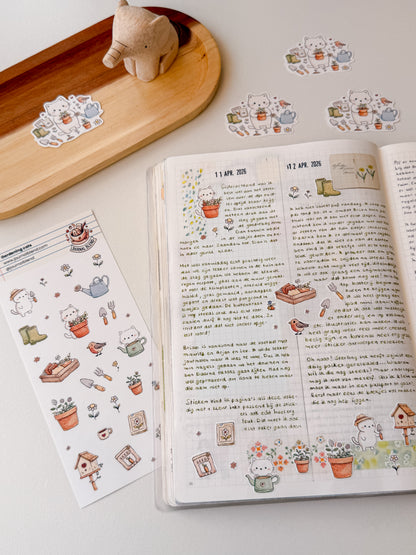 Stickersheet - Gardening Cats