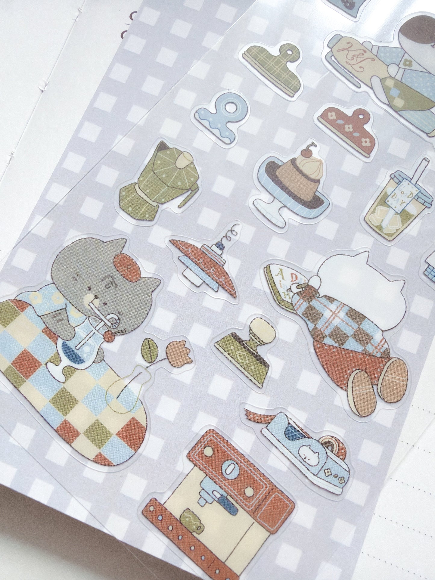 Kubo and Lucy x Idiot Sandwich - cafe journaling - sticker sheet