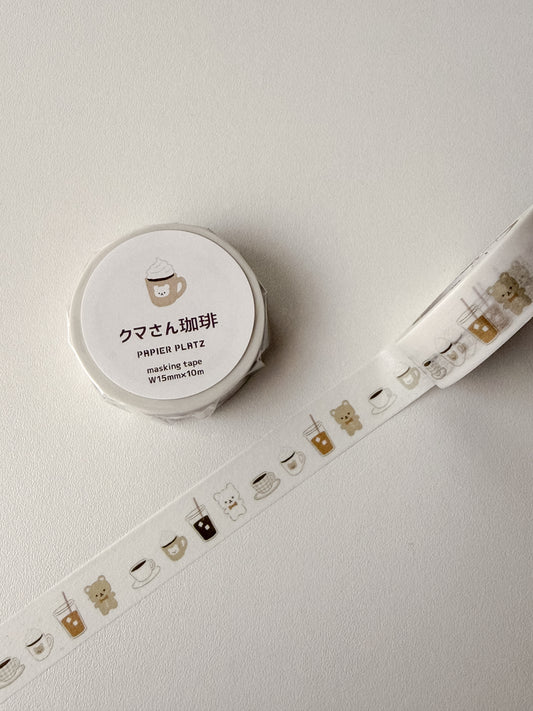 Papier Platz - washi tape - Bear coffee