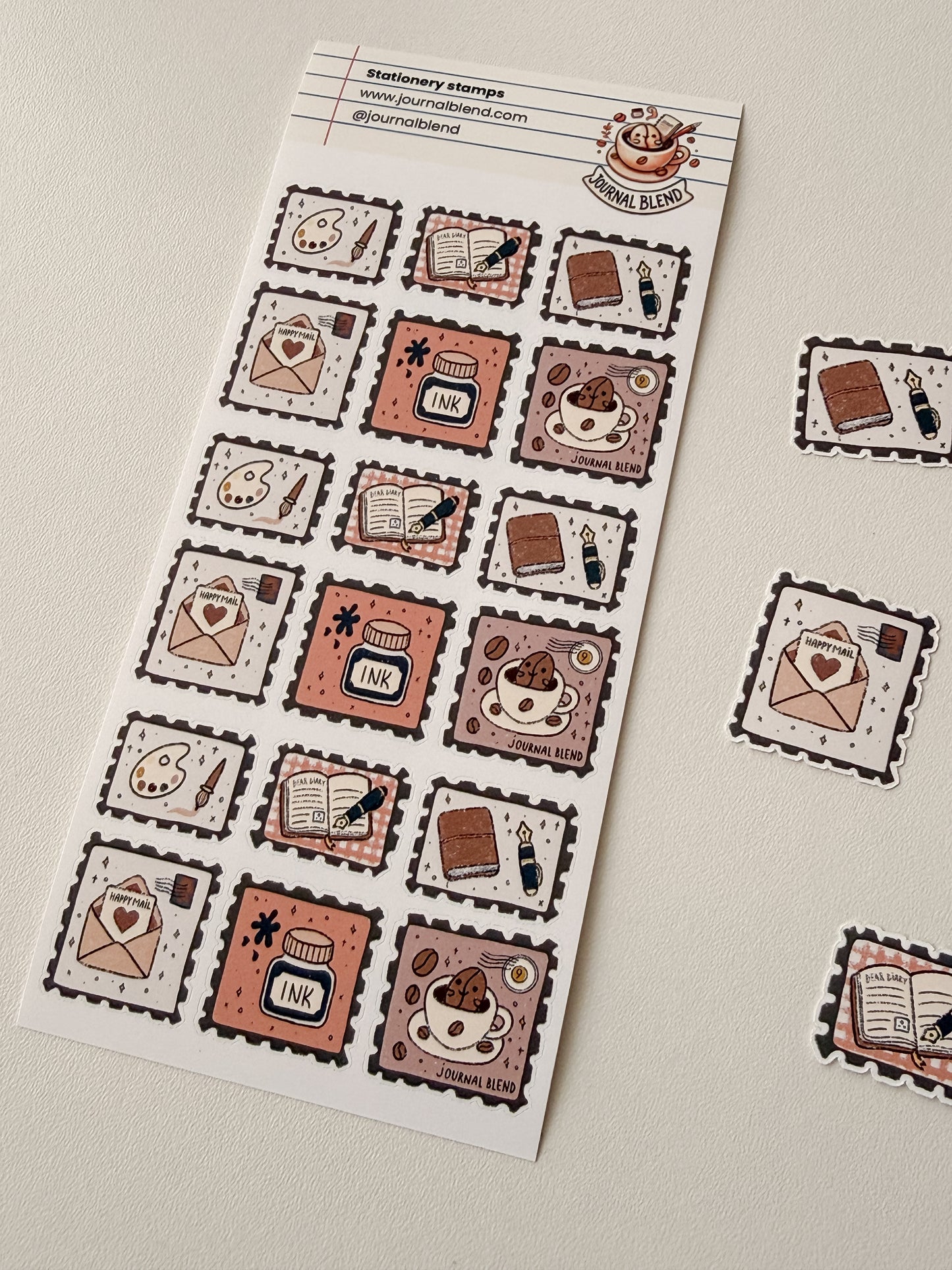 Journal Blend - Stickersheet - Stationery stamps