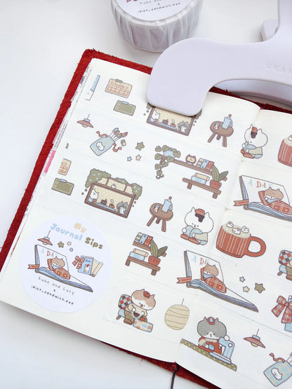 Kubo and Lucy x Idiot Sandwich - My journal Sips V.1 - cafe journaling - washi tape