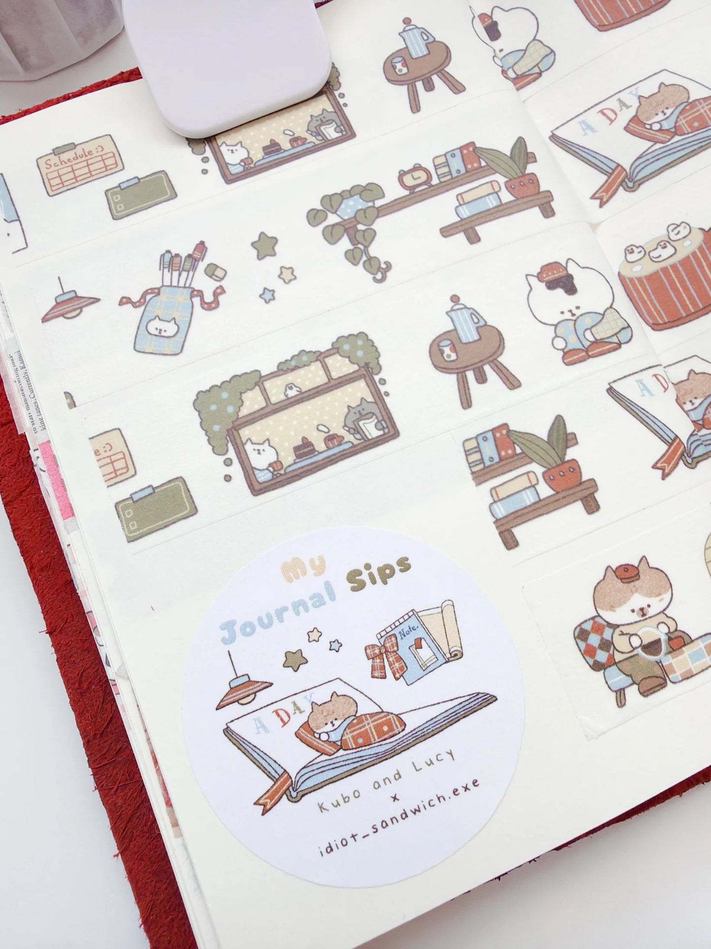 Kubo and Lucy x Idiot Sandwich - My journal Sips V.1 - cafe journaling - washi tape