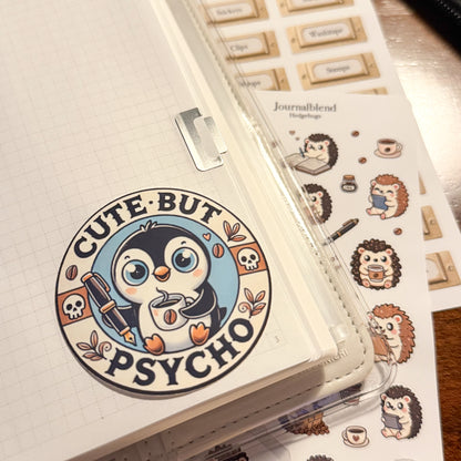 Pinguin cute but psycho - diecut sticker