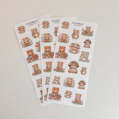 Stickersheet - Summer Bears