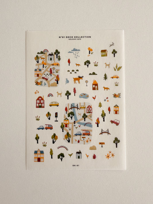 Kolour Cafe - N61 Tiny travel maps - Stickersheet