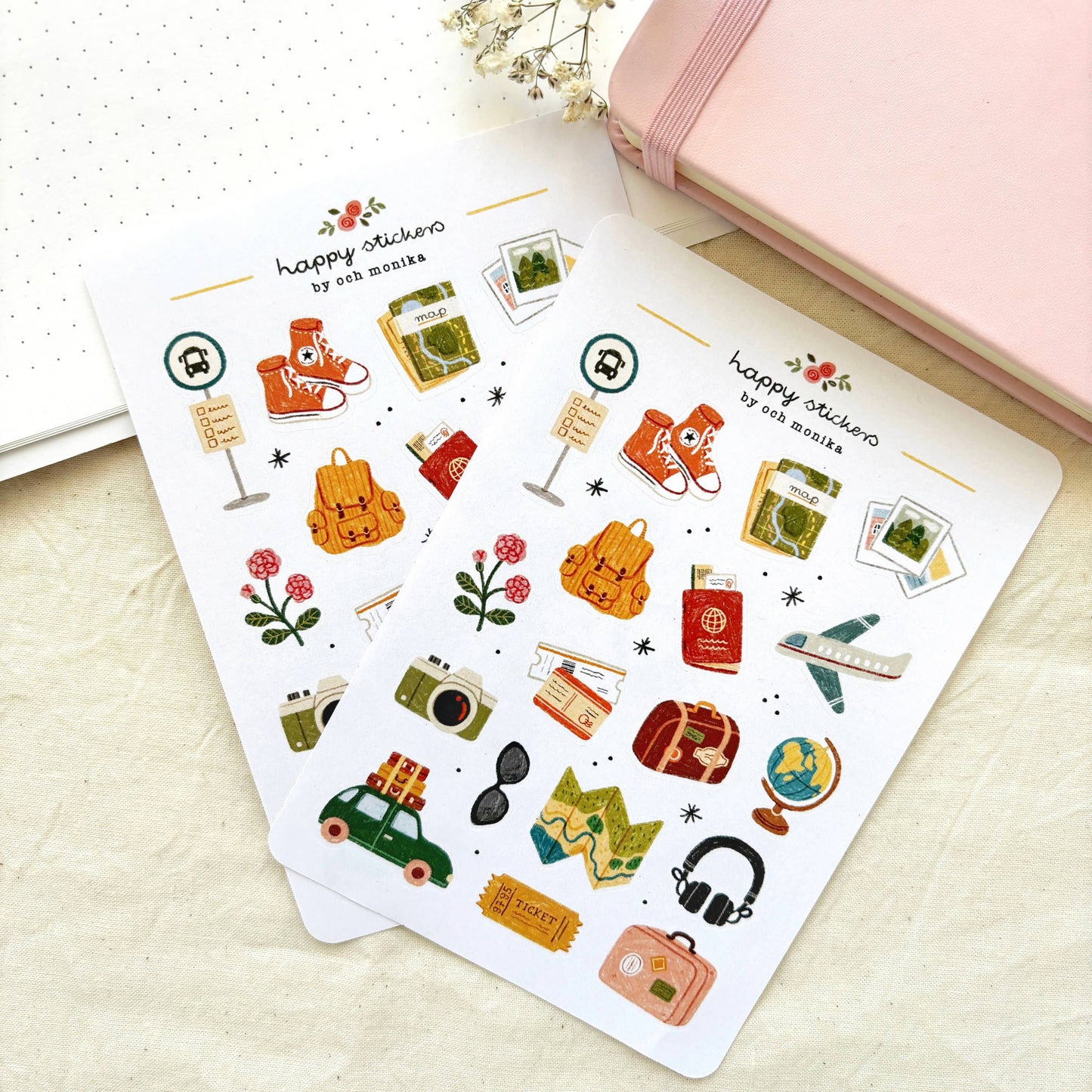 Reiziger - Stickervel | Accessoire voor vakantieplanner