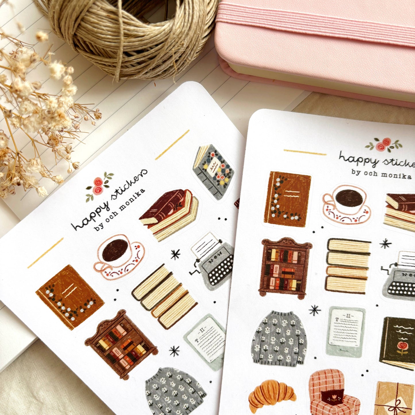 Boekenhoek - Stickervel | Gezellig cadeau voor boekenliefhebber