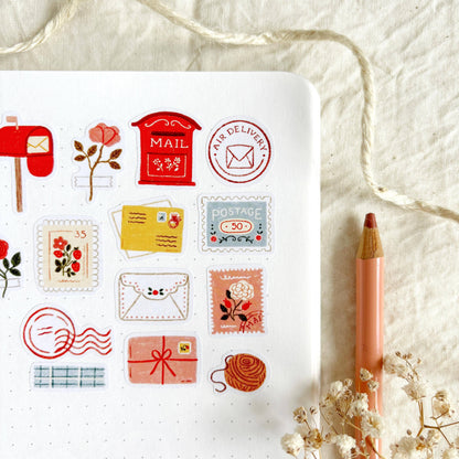 Vrolijke post - Stickervel | Briefpapier voor traditionele post