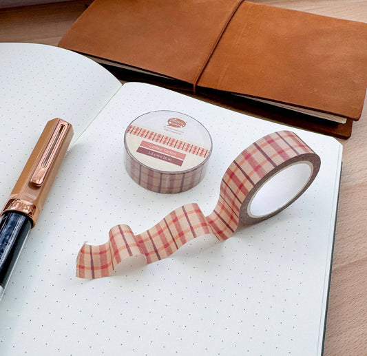 Coffee Tartan - Washi Tape - Grumpy Nook