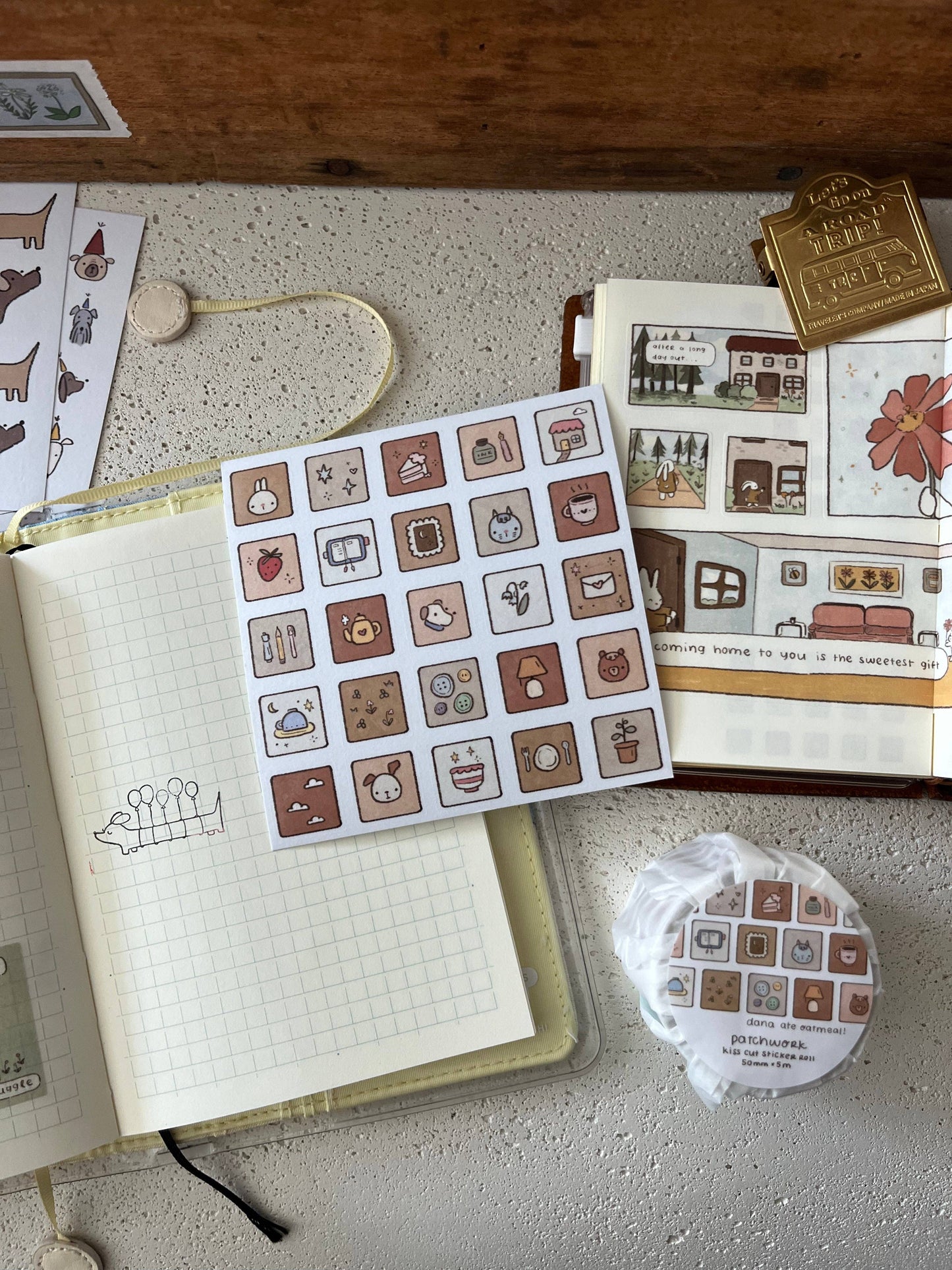 Dana ate oatmeal - Patchwork - sticker sheet
