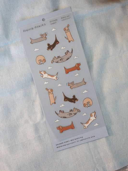 Dana ate oatmeal - Flying dogs - sticker sheet