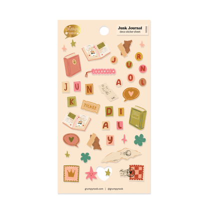 Junk Journal - Deco Stickersheet - Grumpy Nook