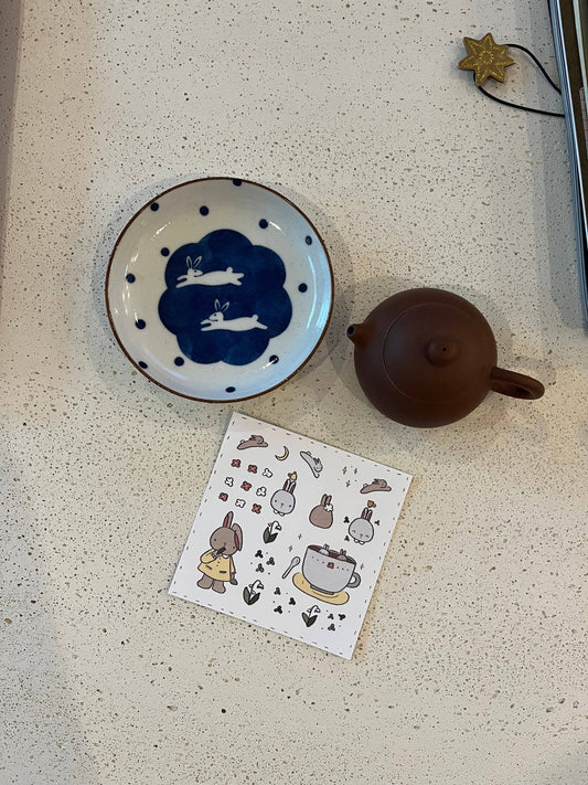 Dana ate oatmeal - washi stickersheet - Bunny