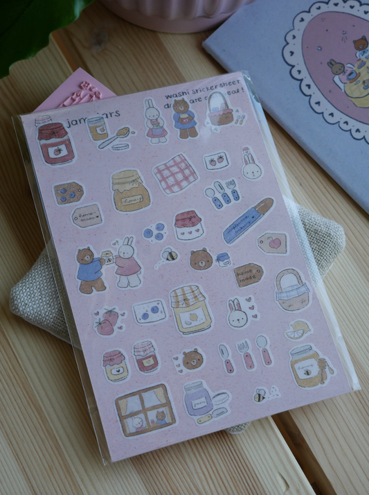 Dana ate oatmeal - Jam jars - Washi sticker sheet